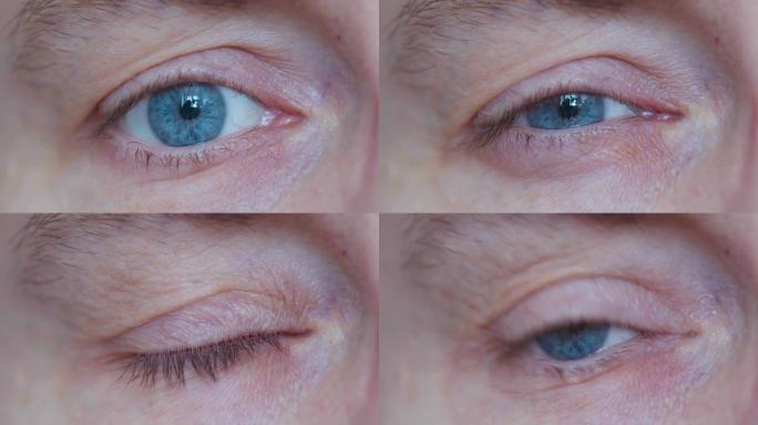 眼睛ID概念-男性蓝眼睛的特写视频