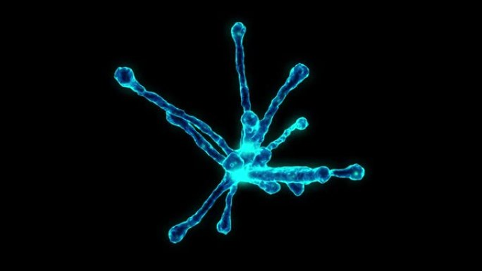 神经元发光阿尔法通道循环视频