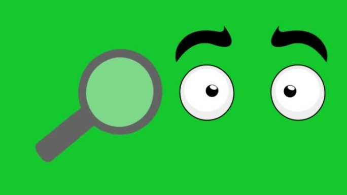 放大镜和眼睛眨眼的循环动画