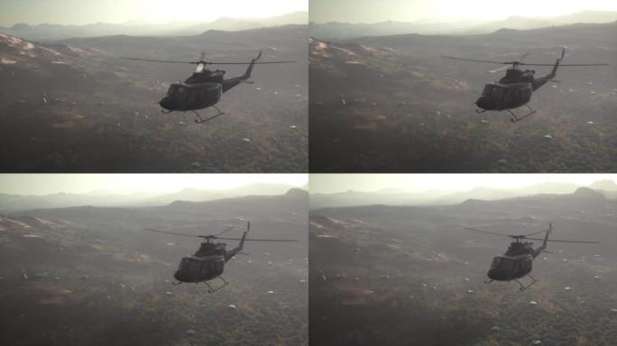 美国在越南的慢动作军用直升机