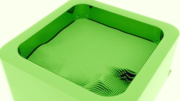 控制论池表面的波浪。设计。水箱水面波动的3D模型。具有自然运动和流体振动的实验动画