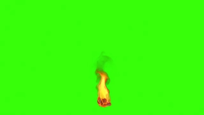 在火中挣扎的士兵，绿屏Chromakey