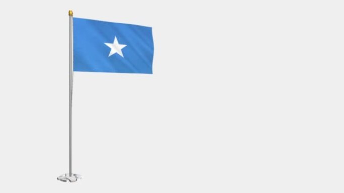 索马里国旗在风中飘扬的循环视频，4k的慢动作视频，带Alpha通道