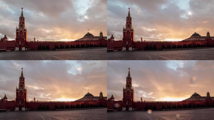 莫斯科克里姆林宫，红场。斯帕斯卡亚救世主钟楼。