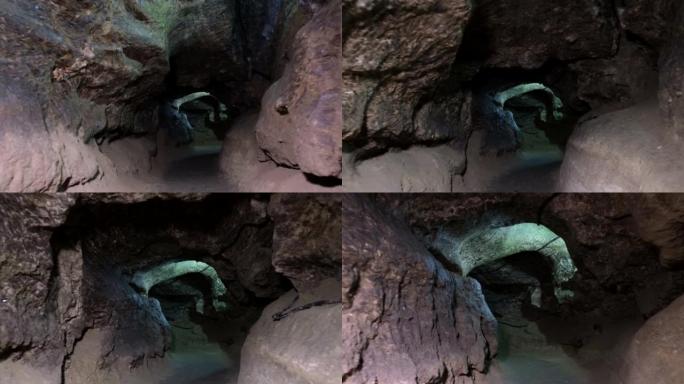 4k格式的黑暗洞穴的电影视频，黑暗隧道