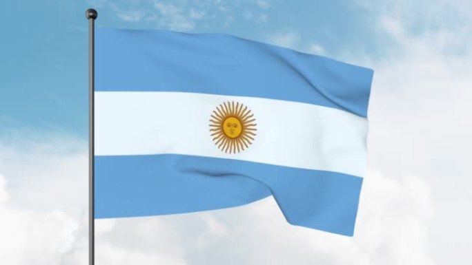 阿根廷国旗是一个三带，由三个同样宽的水平带浅蓝色和白色组成。