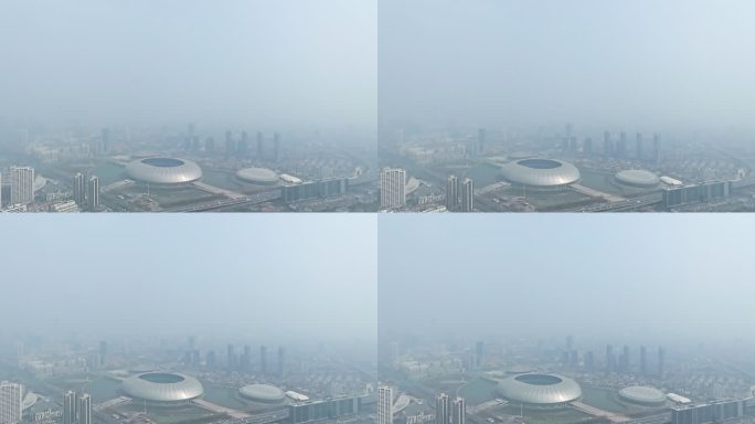 天津奥林匹克中心雾霾