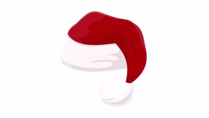 圣诞老人的帽子。模拟动画。卡通