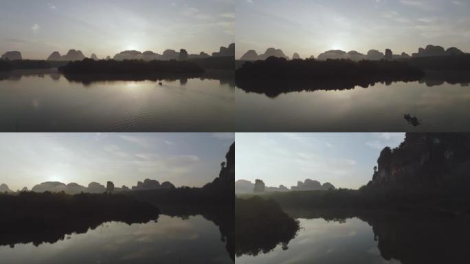 在河上划独木舟