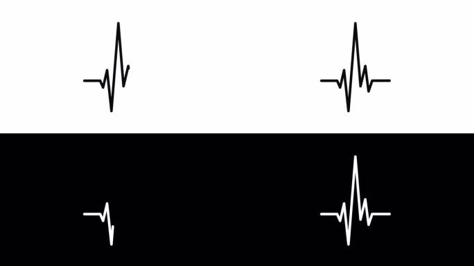 心跳线动画。心率、心率或心电图概念。心电图。阿尔法·香奈儿。4K