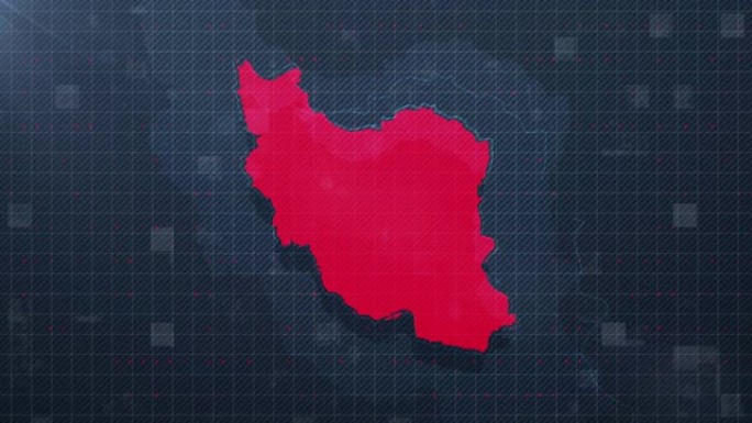 伊朗地图4K蓝色动画背景