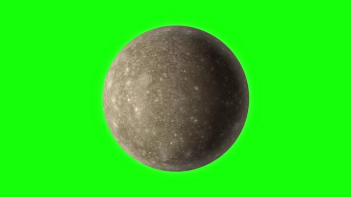 绿屏色度键上的行星月亮木卫四