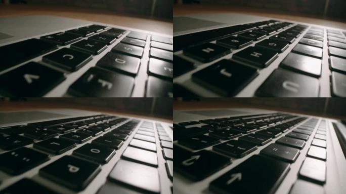 电脑键盘宏观摄影多莉镜头