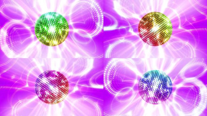 镜球迪斯科灯俱乐部舞会闪光背景