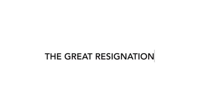 “伟大的辞职” 打字机标题。
