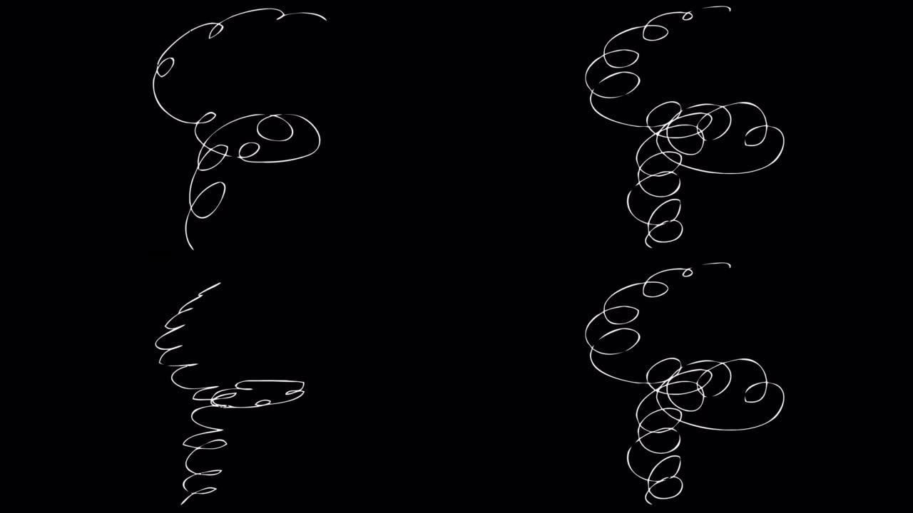 阿尔法频道4k的混沌手绘动画