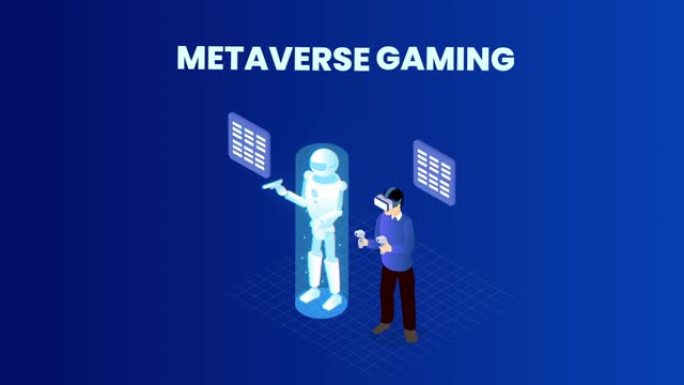 年轻人在metaverse中玩射击游戏