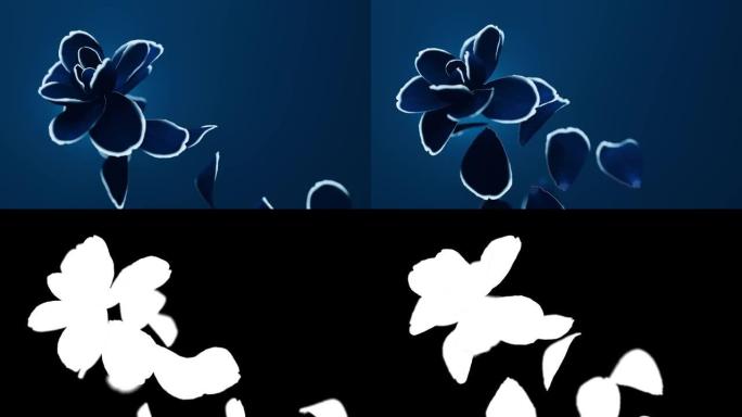 蓝色花朵环侧视图动态动画花朵