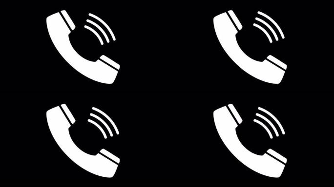 带有alpha通道的透明背景上的呼叫环图标动画。
