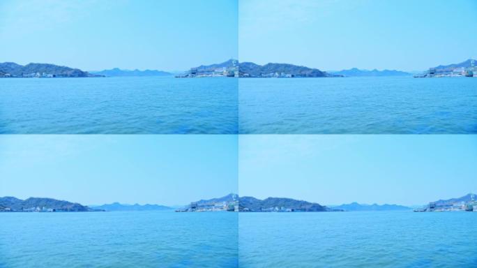 平静的碧海蓝天的濑户内海