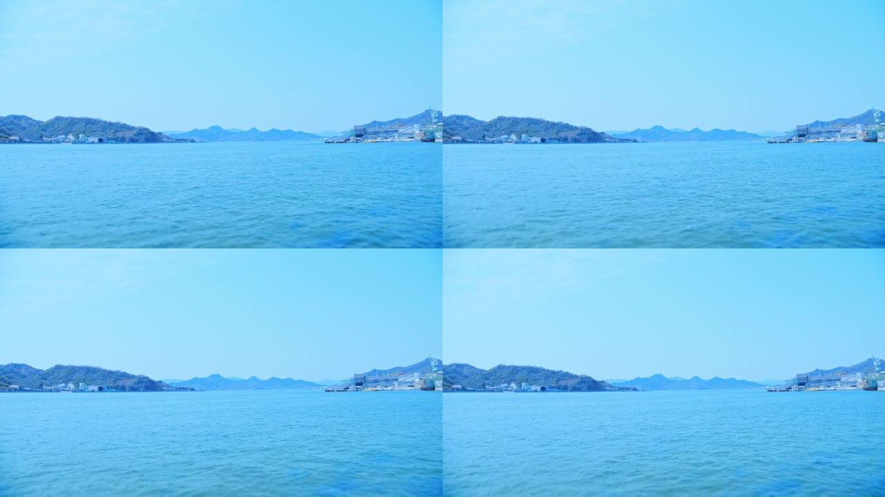平静的碧海蓝天的濑户内海