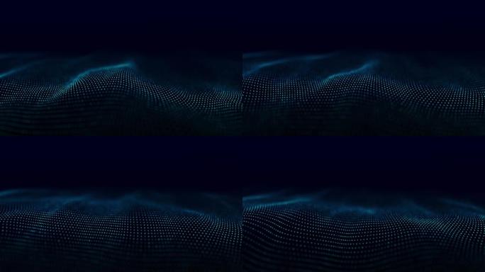 3d数字波。科技浪潮。流数字结构。网络技术背景。3D渲染。