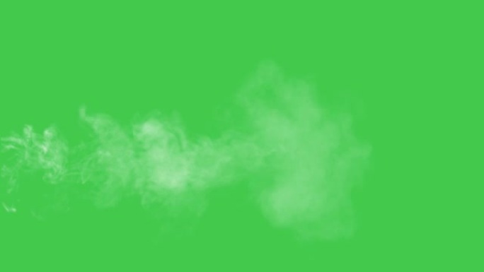 视频逼真的干烟云雾绿色屏幕背景。