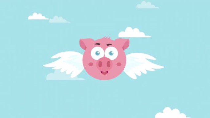 可爱的猪飞起来动画