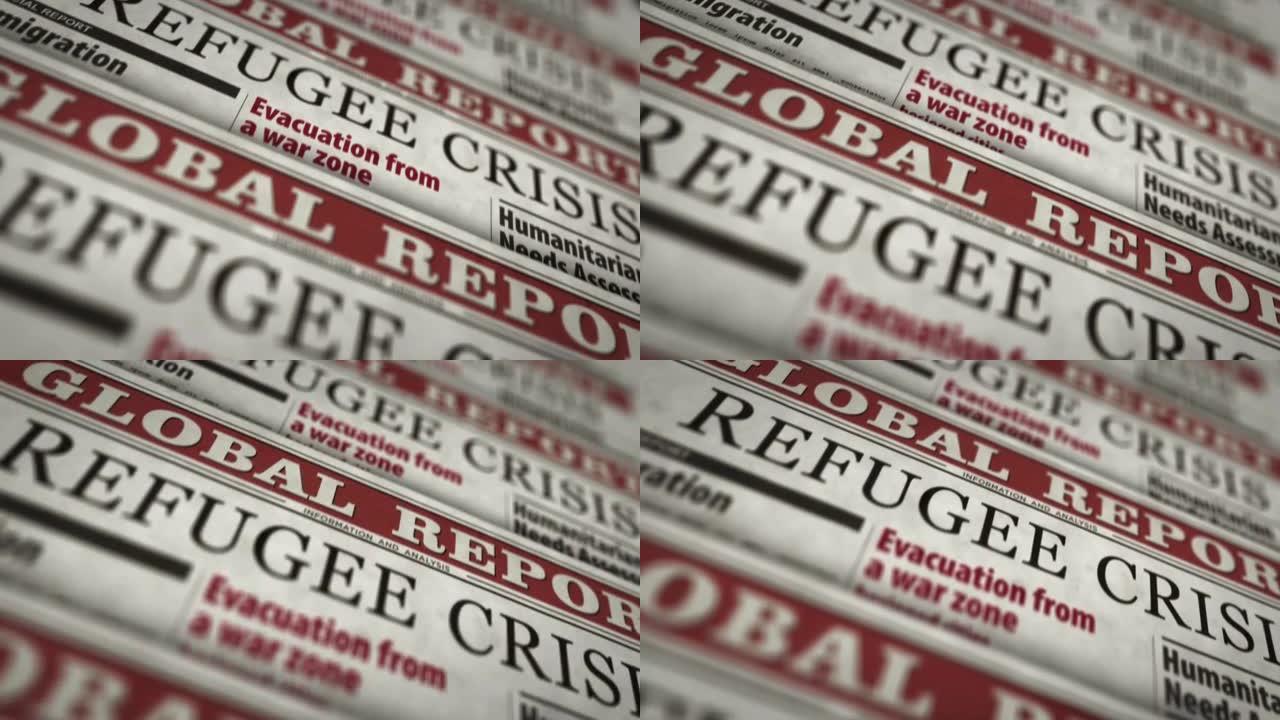 难民危机和人道主义援助报纸印刷机