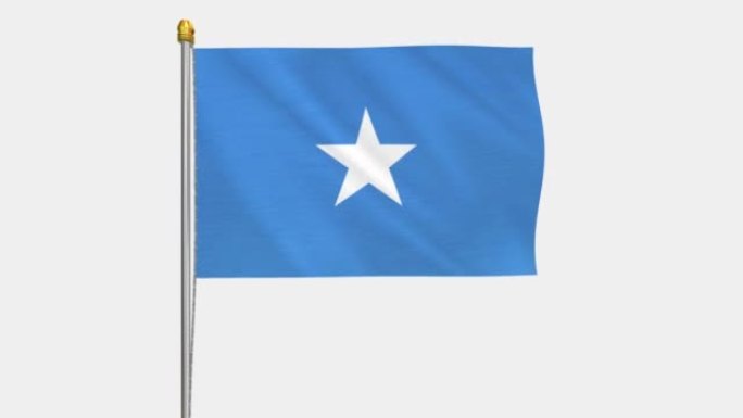 索马里国旗在风中飘扬的循环视频，4k的慢动作视频，带Alpha通道