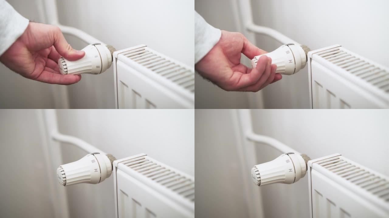 人手调节供暖室暖气片温度旋钮