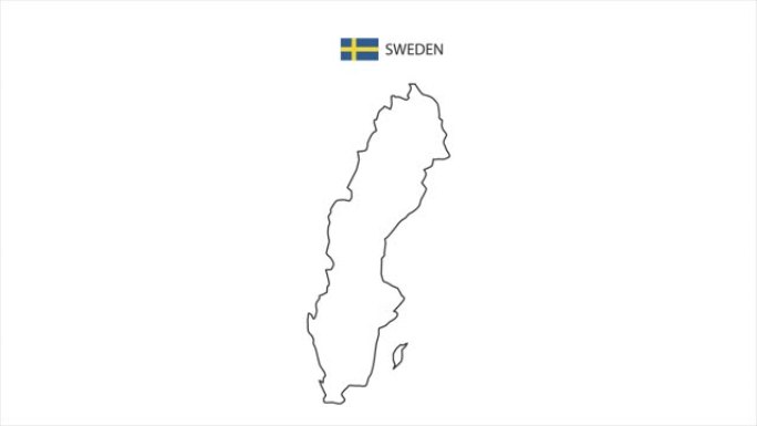 带有瑞典国旗和瑞典地图的斯德哥尔摩市运动点。