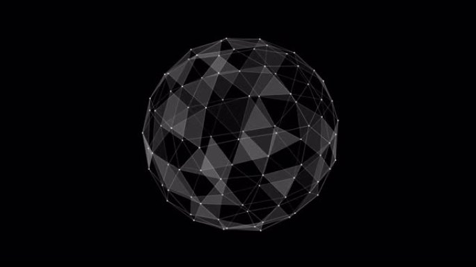 由动画线、点和三角形制成的Plexus球体背景。