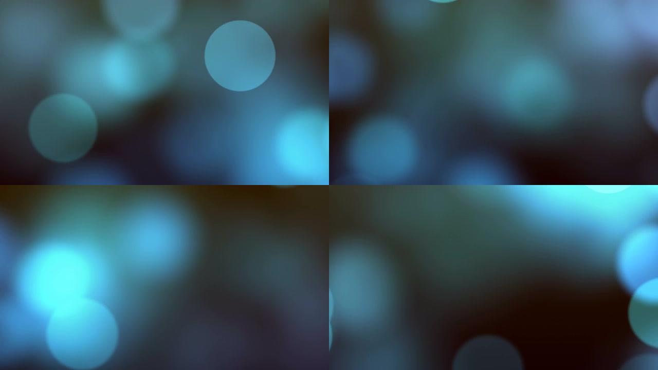 蓝色抽象bokeh镜头defus效果奢华背景。几何图形运动动画，简单优雅的通用最小3d技术BG