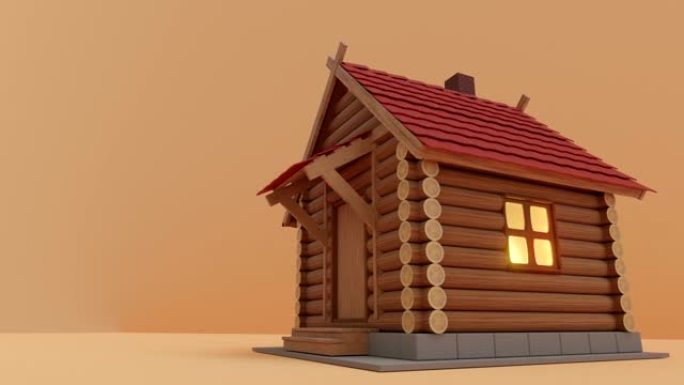 背景上简单房屋的3d可视化