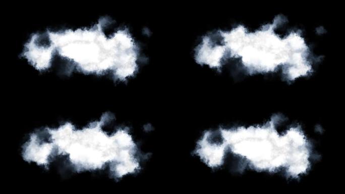 黑色背景上的4k白云循环