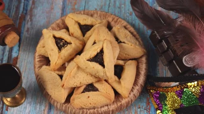 普里姆犹太狂欢节庆祝节日饼干手工制作