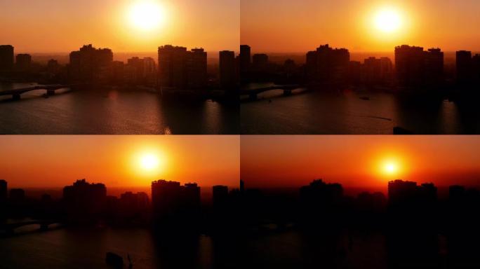 埃及开罗:日落别落黑天旅旅游胜地火烧云