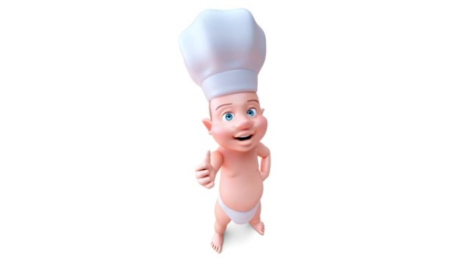 婴儿厨师的有趣3D卡通