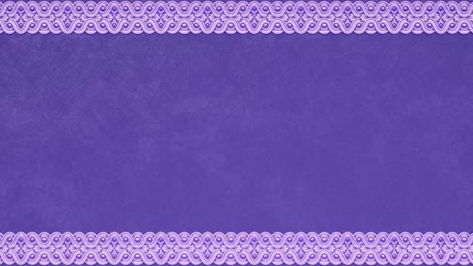 装饰花卉巴洛克民族边界，带复制空间，文艺复兴时期复古框架，带空模型的节日邀请函，蕾丝面料纺织几何紫色