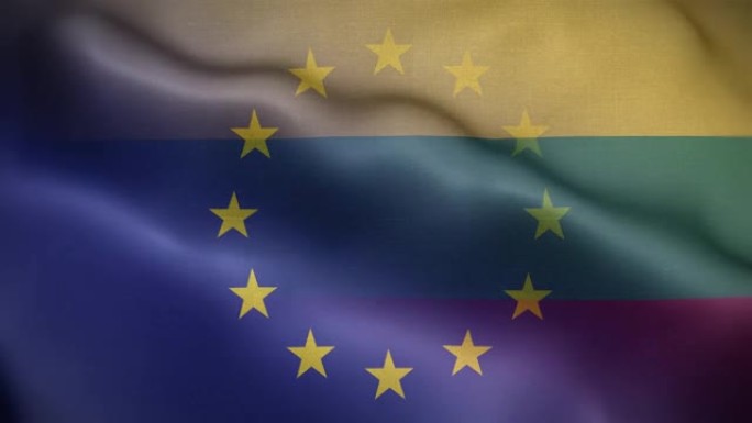 EU立陶宛国旗循环背景4K
