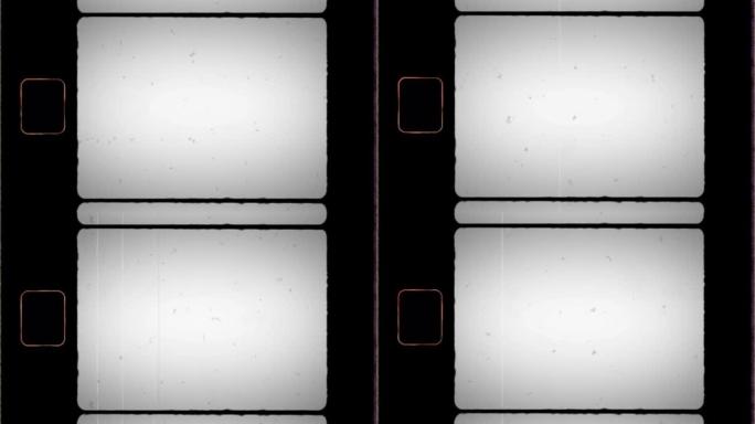 Super 8薄膜框架，带链轮孔和噪音、灰尘、头发、划痕