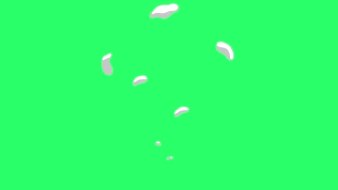 绿色背景上的动画白烟效果。