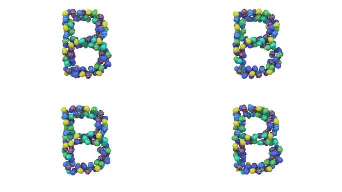 复活节彩蛋主题字体字母B