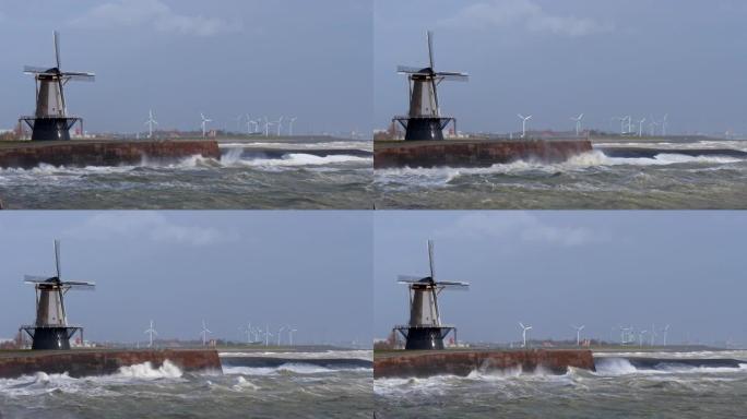 荷兰与大海作战。