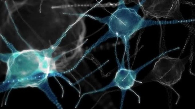 神经元细胞的神经元网络。神经科学和技术概念