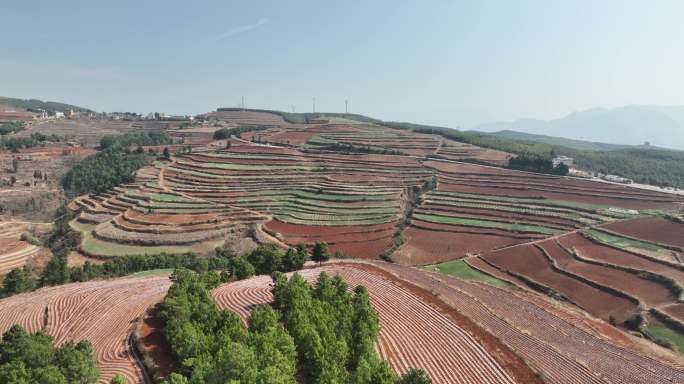 航拍昆明东川红土地