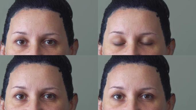 染发过程中使用黑色染发剂的女性特写肖像