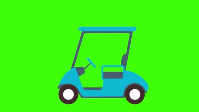绿屏上的高尔夫球车图标动画