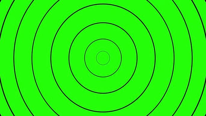 扩展线性圆。动画椭圆。循环运动和增加。无缝循环。背景动画。绿屏。4K